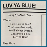 Newspaper ad featuring Luv Ya Blue song